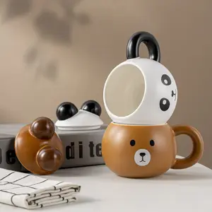 Персональная кружка с мультяшным рисунком панды, чашка для питья, милый подарок, керамическая чашка для кофе