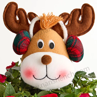 Ensemble de pots de fleurs en forme de rennes de Noël, décorations de fêtes, polyester de haute qualité certifié BSCI, taille personnalisée, fabrication en usine