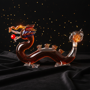 JY Wholesale, bouteille de vin miniature de 100 ml en forme d'animal du zodiaque, dragon, pour bourbon, whisky, tequila - Product Image 4