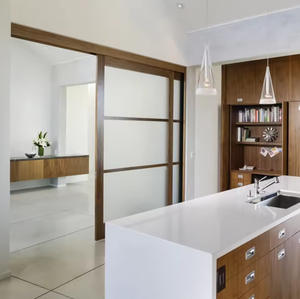 Portes coulissantes en <span class=keywords><strong>bois</strong></span> à lattes modernes pour maisons, nouveau design, intérieur, <span class=keywords><strong>placard</strong></span> en <span class=keywords><strong>bois</strong></span>, cuisine, salon, portes de séparation, panneaux à lattes - Product Image 5
