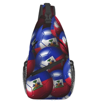Sac bandoulière de haute qualité avec drapeau d'Haïti, personnalisable avec logo, sac de poitrine, sac à dos bandoulière, sac de voyage pour poitrine, en promotion