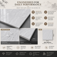 Carrelage en porcelaine moderne élégant 800x800mm, texture marbre naturel, une pierre quatre faces, pour appartement, fourniture directe usine