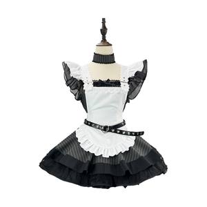 Nouveau rétro noir blanc rayé Lolita robe de chambre sous-culture style japonais mignon tablier ensemble <span class=keywords><strong>Cos</strong></span> - Product Image 5