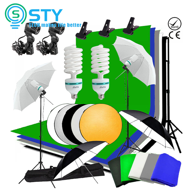 Factory Wholesale Photo Studio Accessories Backdrops Stand System Umbrella and Reflector Photography Light Kit Set