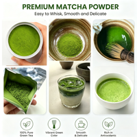 Poudre de Matcha en Gros Qualité Cérémoniale Biologique UE Sans Additifs Couleur Vert Intense 900 Mesh Service Personnalisé
