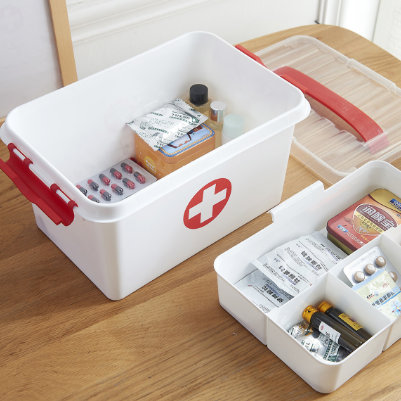 Family First Aid Plastic Storage Container Box case
