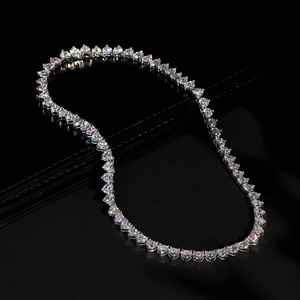 Heart Cut Moissanite 925 <b>Silver</b> Tennis Necklace <b>Choker</b> Elegant Anniversary Wedding Party Jewelry Gift for Women Style - Product Image 5