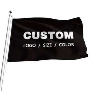 Factory Wholesale 100D Polyester Digital Printing Good Quality Black Custom Flags <b>Banners</b> - Product Image 2