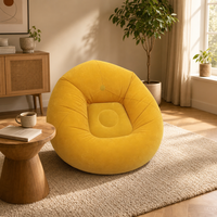 Canapé gonflable floqué confortable, chaise longue gonflable individuelle, canapé pliable pour salon, chambre et camping