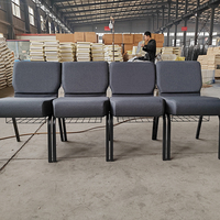 Venta al por mayor de sillas de púlpito de iglesia de alta resistencia con asiento cómodo logotipo entrelazado material de hierro/metal para salón comedor uso en hoteles