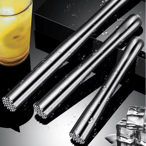 Agitateurs à cocktail en acier inoxydable 304 épaissis, pailles de mélange réutilisables pour bar, argentées, durables, outils de cuisine et de fête - Product Image 1