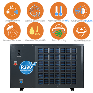 -15D R290 65Dg AAA ErP chauffe-eau <span class=keywords><strong>pompe</strong></span> thermique 8 12kw hybride chauffage solaire échangeur d'air refroidi bobine cylindre réservoir Bolier - Product Image 2