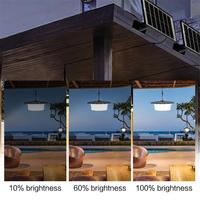 Plafonnier LED Extérieur Étanche IP65, Lampe Suspendue Solaire 5W avec Panneau Solaire pour Jardin Terrasse, Éclairage Suspendu en PC/Plastique