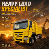 Camion benne Sinotruk HOWO 7 6x4 d'occasion fiable, 371 CV, poids lourd, 10 roues, pour la construction