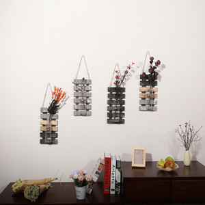 Maceta <span class=keywords><strong>de</strong></span> <span class=keywords><strong>Pared</strong></span> Rústica para Decoración del Hogar, <span class=keywords><strong>de</strong></span> <span class=keywords><strong>Madera</strong></span>, para Colgar, con Tarro <span class=keywords><strong>de</strong></span> Vidrio para Cultivo Hidropónico - Product Image 3