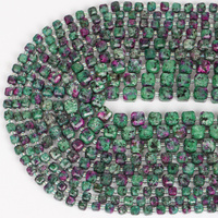Perles en pierre d'épidote zoïsite naturelle facettées carrées de 6 à 10 mm pour la fabrication de bijoux, bracelets et colliers DIY