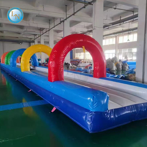 Lino theo chủ đề lớn dài màu xanh và trắng PVC Inflatable trượt nước N trượt với hồ bơi 500kg + Công suất - Product Image 5
