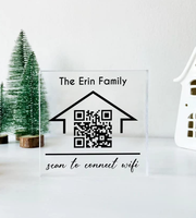 Scanner de code de signe personnalisé Panneau de mot de passe Wifi Quel est le code Wifi Invité Mot de passe Wifi Signe Airbnb