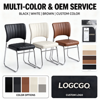 Chaise de bureau en cuir à cadre métallique, design moderne et épuré, la plus vendue, pour réception, chambre d'hôtes et mobilier de bureau en immeuble commercial