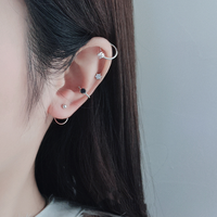 S925 Sterling Silber Rhodium-Plattiert Punk-Stil Gedrehte Blumen Zirkon-Besetzte Clip-On Ohrringe für Frauen
