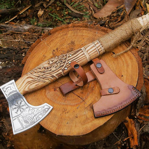 Wholesale Customized <b>Viking</b> <b>Axe</b> Pizza Cutter with Stainless Steel Blade and Leather Sheath OEM/ODM Available <b>Viking</b> <b>Axe</b> Custom - Product Image 6