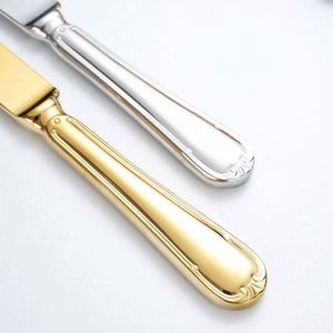Ensemble de couverts de luxe moderne en acier inoxydable 5 pièces pour hôtel et restaurant, couteau, fourchette, cuillère, argent et or, pour restaurant - Product Image 5