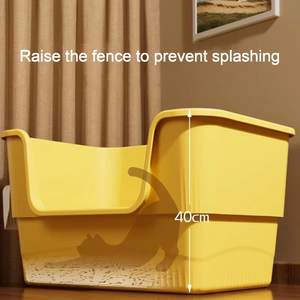 <span class=keywords><strong>Bac</strong></span> à litière carré surdimensionné entièrement ouvert et portable pour chat, épais, durable, anti-déversement, <span class=keywords><strong>bac</strong></span> à <span class=keywords><strong>sable</strong></span> pour chat facile à nettoyer, toilette pour animaux de compagnie - Product Image 4