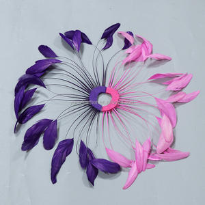 مروحة يد كبيرة من ريش الكوك للسخرية والكرنفال _ زي فتاة عرض ديكور غطاء الرأس - Product Image 4