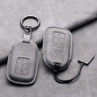Housse de protection en cuir de haute qualité pour clé de voiture, compatible avec Civic, CRV, XRV, Accord, City, Vezel, Jazz, avec boucle de fixation
