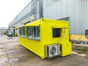 Most Popular 40 Feet Coffee Kiosk Cheap Flat Pack <b>Prefab</b> <b>House</b> in Steel and Sandwich Panel for Outdoor Shop Use - Product Image 5