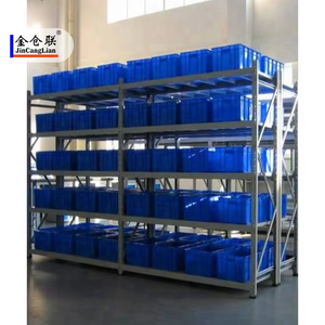 מדף אחסון תעשייתי סלקטיבי מפלדה, 5 שכבות, עמידות בינונית-כבדה, הגנה מפני קורוזיה, אפור-לבן, מדפי אחסון למוסך - Product Image 6