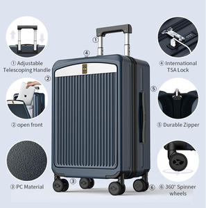 Carrito de aleación de aluminio de 20 pulgadas de nuevo estilo, Maleta giratoria de mano <span class=keywords><strong>para</strong></span> PC, bolsillo frontal con carga USB, viaje de negocios - Product Image 2