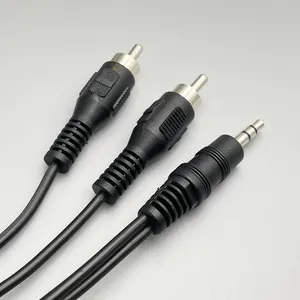 Câble de répartiteur audio de haute qualité, 1 prise de contrôle ofc rca à 2 interconnexions, prise jack, câble audio rca de voiture