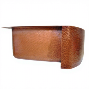 Évier de cuisine en cuivre martelé fait main en forme de D, à cuve unique, avec tablier frontal, style ferme, cuve profonde pour cuisine moderne - Product Image 5