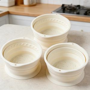 Bol de levage pliable en silicone écologique et réutilisable avec logo personnalisé, panier de levage pliable en silicone pour pain au levain - Product Image 2