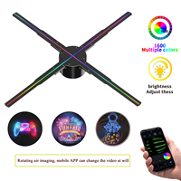 Nouveau ventilateur holographique 3D 2026 de 50 cm avec 576 LED haute luminosité, projecteur 3D, contrôle via application WiFi, synchronisation audio Bluetooth, affichage publicitaire