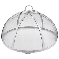 Grille anti-étincelles moderne en acier inoxydable robuste pour foyer, avec outil de levage, pour la sécurité des feux dans les foyers, patios et jardins.