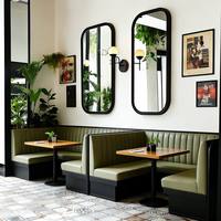 Bancs demi-circulaires en bois pour café, restaurant, chaises, tables, canapés, mobilier de café