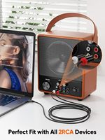 Câble USB C vers RCA CableCreation, [DAC intégré] Adaptateur audio Hi-Fi Type-C vers 2RCA mâle en Y, cordon plaqué or