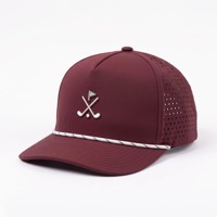 Casquettes de sport personnalisées en PVC avec logo, pour hommes, à 5 panneaux, avec cordon, style snapback, pour le golf, vente en gros