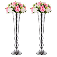 Grandes tables en métal doré décoration porte-fleurs décoration de mariage Vases trompettes pour centres de table de mariage