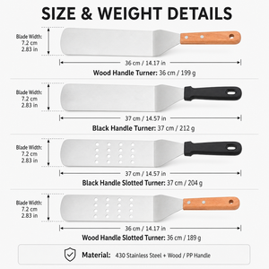 Espátula de cocina para asar, teppanyaki, pescado frito, hamburguesas, bistecs, panqueques, fideos, antideslizante, resistente a altas temperaturas - Product Image 2