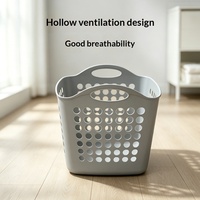 Panier à linge en plastique PP creux respirant, panier de rangement multi-usages pour vêtements sales avec poignées ergonomiques pour la maison