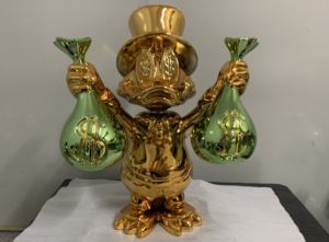 Popular Estatua Moderna de Resina Cromada en Oro de <span class=keywords><strong>Scrooge</strong></span> MCduck, Personaje de Dibujos Animados, para Sostener Bolsas de Dinero, Escultura Artística para Interiores - Product Image 6