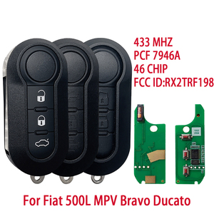 LTQFI2AM433TX pour <span class=keywords><strong>Fiat</strong></span> 500 Doblo Bravo Ducato Qubo <span class=keywords><strong>Grande</strong></span> <span class=keywords><strong>Punto</strong></span> Marelli DelphiBSI Remote Flip Car Key 433Mhz ID46 - Product Image 2