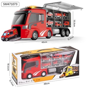 Camión <span class=keywords><strong>de</strong></span> <span class=keywords><strong>Bomberos</strong></span> <span class=keywords><strong>de</strong></span> Policía Militar <span class=keywords><strong>de</strong></span> Construcción <span class=keywords><strong>de</strong></span> Expulsión Samtoy, 6 Piezas, Modelo <span class=keywords><strong>de</strong></span> Metal Fundido a Presión, Camión Contenedor, Remolques, Juguete para Niños - Product Image 4