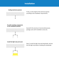 Perfil de aluminio Led Strip 5035 Extrusión Led de oficina empotrada para sombra de luz LED Perfiles de aluminio
