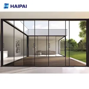Moda modern tasarım HAIPAI 125 serisi sunroom villa kullanımı için son derece dar elektrikli sürgülü kapı