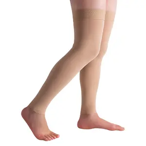 Custom logo 20-30mmHg compression stockings thigh high leg sleeve With grip top thigh high socks plus size medical socks