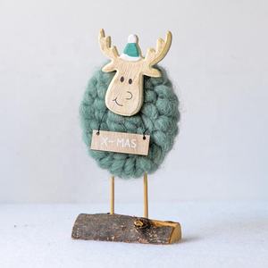 Adorno colgante <span class=keywords><strong>de</strong></span> lana <span class=keywords><strong>de</strong></span> oveja pequeña hecho a mano, artesanía artesanal para niños, adorno <span class=keywords><strong>de</strong></span> árbol <span class=keywords><strong>de</strong></span> Navidad, decoraciones <span class=keywords><strong>de</strong></span> fiesta <span class=keywords><strong>de</strong></span> navidad - Product Image 2